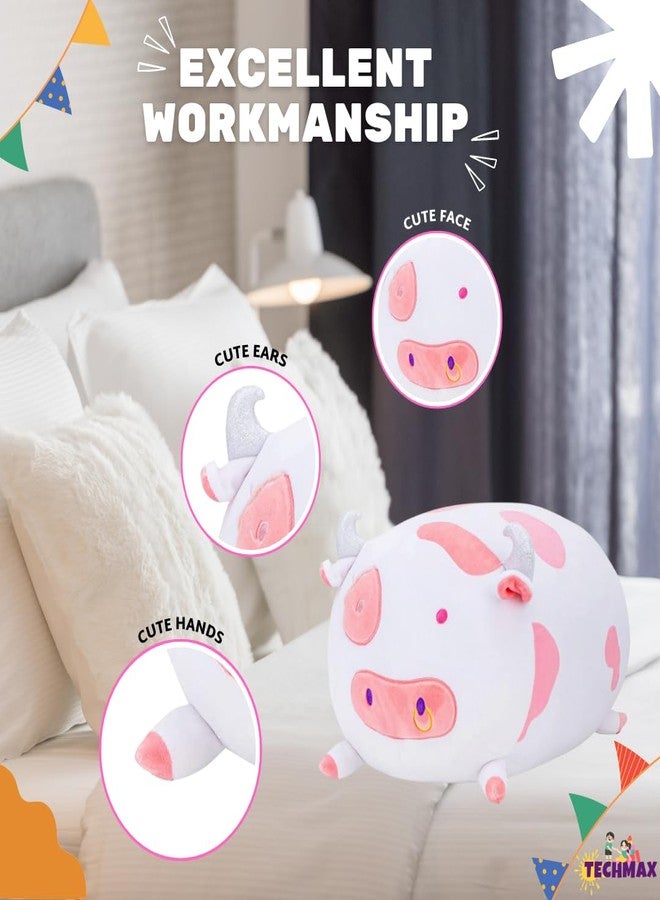 TechMax Solution Stuffed Animals Cute Plush Body Pillow Soft Cow Plushies Squishy Throw Pillow, Kawaii Plush Toys Gift for Girls Boys - Image 4